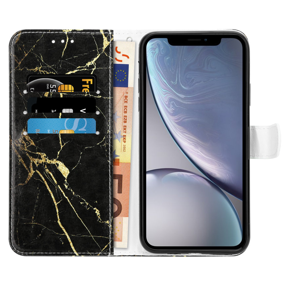 ShieldCase® ShieldCase Amazing Black Marble iPhone Xr Bookcase ShieldCase® ShieldCase Amazing Black Marble iPhone Xr Bookcase