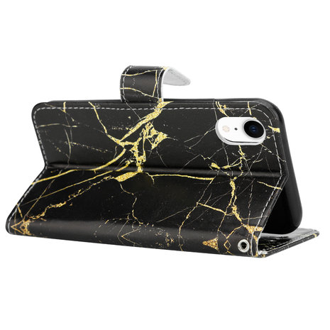 ShieldCase® ShieldCase Amazing Black Marble iPhone Xr Bookcase ShieldCase® ShieldCase Amazing Black Marble iPhone Xr Bookcase