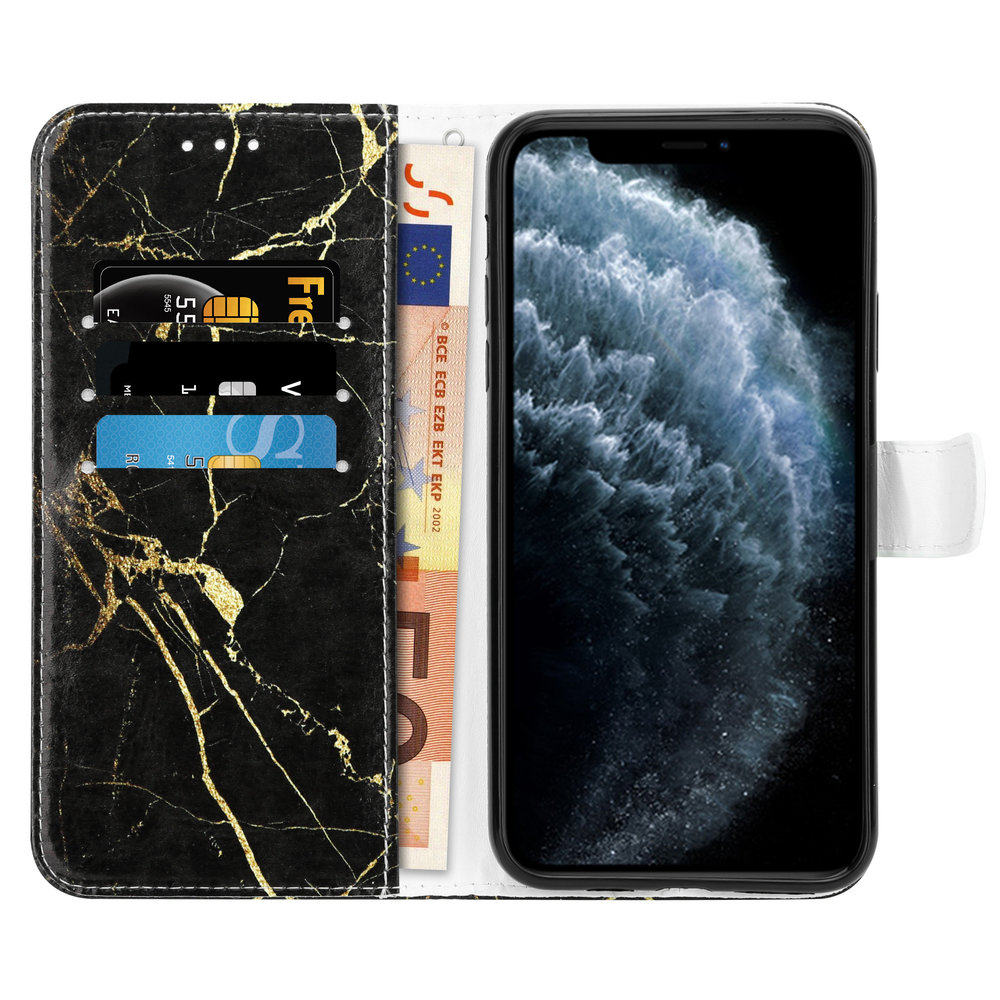 ShieldCase® ShieldCase Amazing Black Marble iPhone 12 Pro  Bookcase