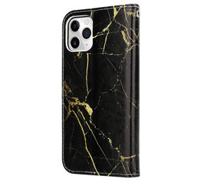 ShieldCase® Amazing Black Marble iPhone 12 Pro  Bookcase ShieldCase® Amazing Black Marble iPhone 12 Pro  Bookcase