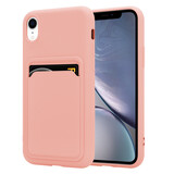 ShieldCase® iPhone Xr Silikonhülle mit Kartenfach (Rosa)