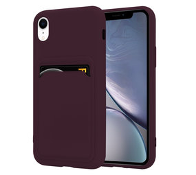 ShieldCase® iPhone Xr Silikonhülle mit Kartenfach (Aubergine)