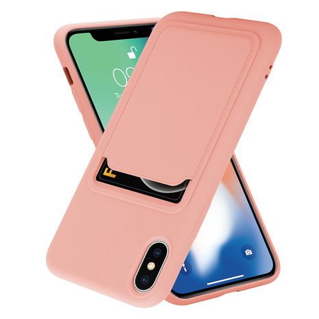 ShieldCase® ShieldCase iPhone X / Xs Silikonhülle mit Kartenfach (Rosa)