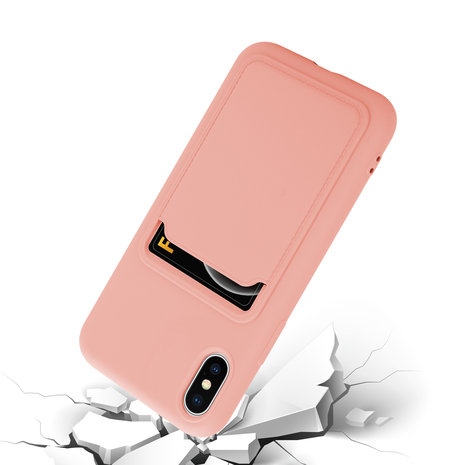 ShieldCase® ShieldCase iPhone X / Xs Silikonhülle mit Kartenfach (Rosa)