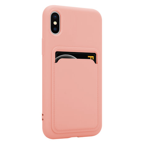 ShieldCase® ShieldCase iPhone X / Xs Silikonhülle mit Kartenfach (Rosa)