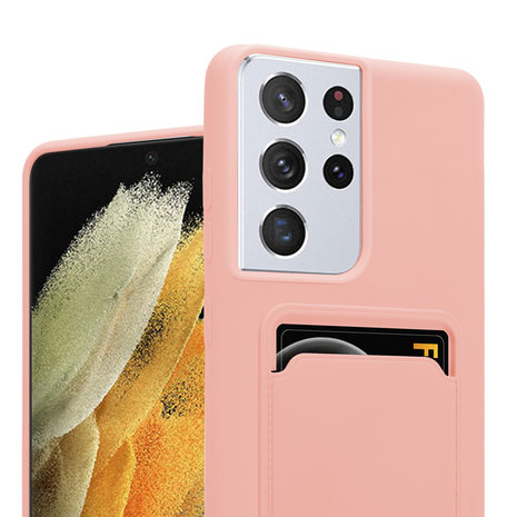 ShieldCase® ShieldCase Samsung Galaxy S21 Ultra Silikonhülle mit Kartenfach (Rosa) ShieldCase® ShieldCase Samsung Galaxy S21 Ultra Silikonhülle mit Kartenfach (Rosa)