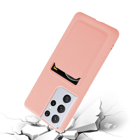 ShieldCase® ShieldCase Samsung Galaxy S21 Ultra Silikonhülle mit Kartenfach (Rosa) ShieldCase® ShieldCase Samsung Galaxy S21 Ultra Silikonhülle mit Kartenfach (Rosa)