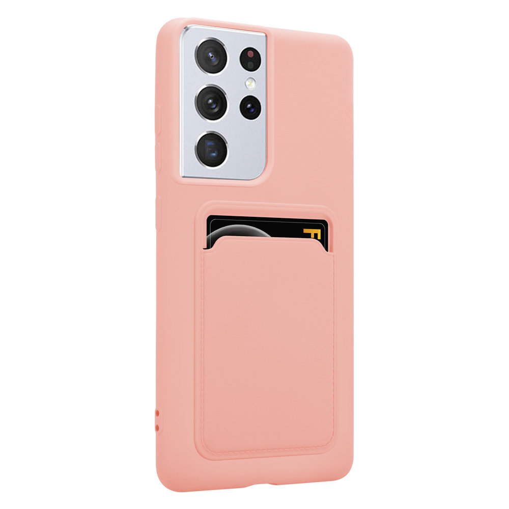 ShieldCase® ShieldCase Samsung Galaxy S21 Ultra Silikonhülle mit Kartenfach (Rosa) ShieldCase® ShieldCase Samsung Galaxy S21 Ultra Silikonhülle mit Kartenfach (Rosa)