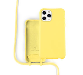 Coverzs Silikonhülle mit Band iPhone 11 Pro Max (Gelb)