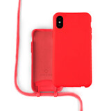 Coverzs Silikonhülle mit Band iPhone X / Xs (Rot)