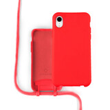 Coverzs Silikonhülle mit Band iPhone Xr (Rot)