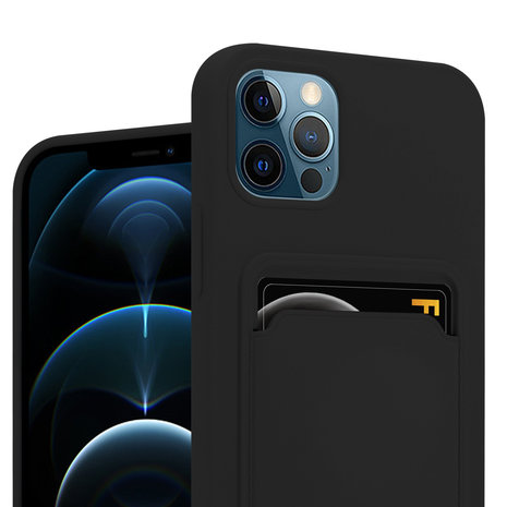 ShieldCase® ShieldCase iPhone 13 Pro Max Silikonhülle mit Kartenfach (Schwarz)