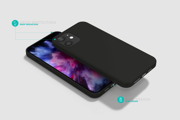 Coverzs Coverzs Luxus Liquid Silikon Case iPhone 13 Mini (Schwarz) Coverzs Coverzs Luxus Liquid Silikon Case iPhone 13 Mini (Schwarz)