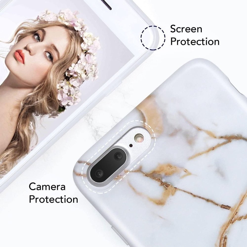 ShieldCase® ShieldCase Marble White Marble iPhone 7 / 8 Plus Hülle (Weiß/Gold) ShieldCase® ShieldCase Marble White Marble iPhone 7 / 8 Plus Hülle (Weiß/Gold)