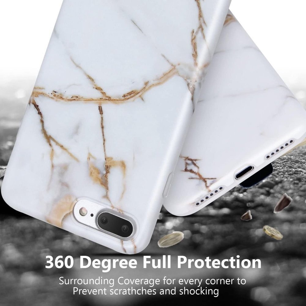 ShieldCase® ShieldCase Marble White Marble iPhone 7 / 8 Plus Hülle (Weiß/Gold) ShieldCase® ShieldCase Marble White Marble iPhone 7 / 8 Plus Hülle (Weiß/Gold)