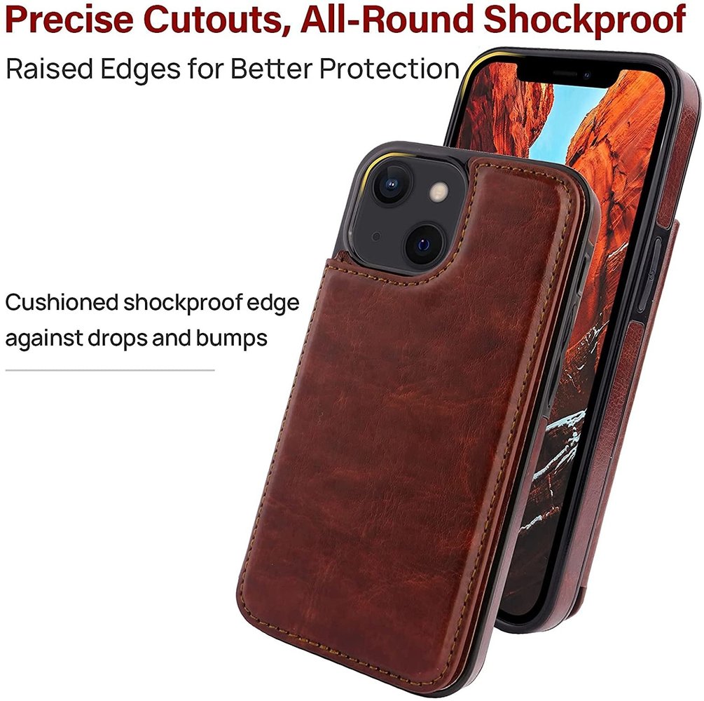 ShieldCase® ShieldCase iPhone 13 Wallet Case (Braun) ShieldCase® ShieldCase iPhone 13 Wallet Case (Braun)