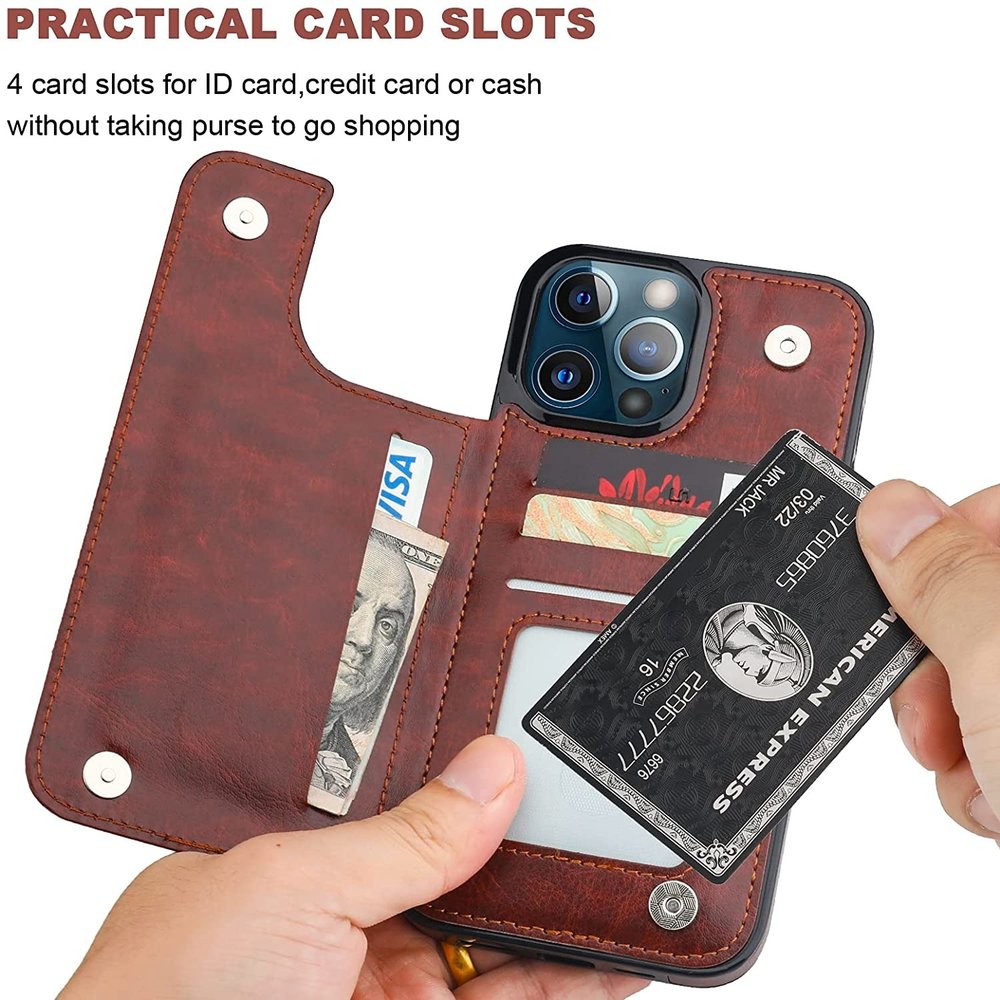 ShieldCase® ShieldCase iPhone 13 Pro Max Wallet Case (Braun) ShieldCase® ShieldCase iPhone 13 Pro Max Wallet Case (Braun)