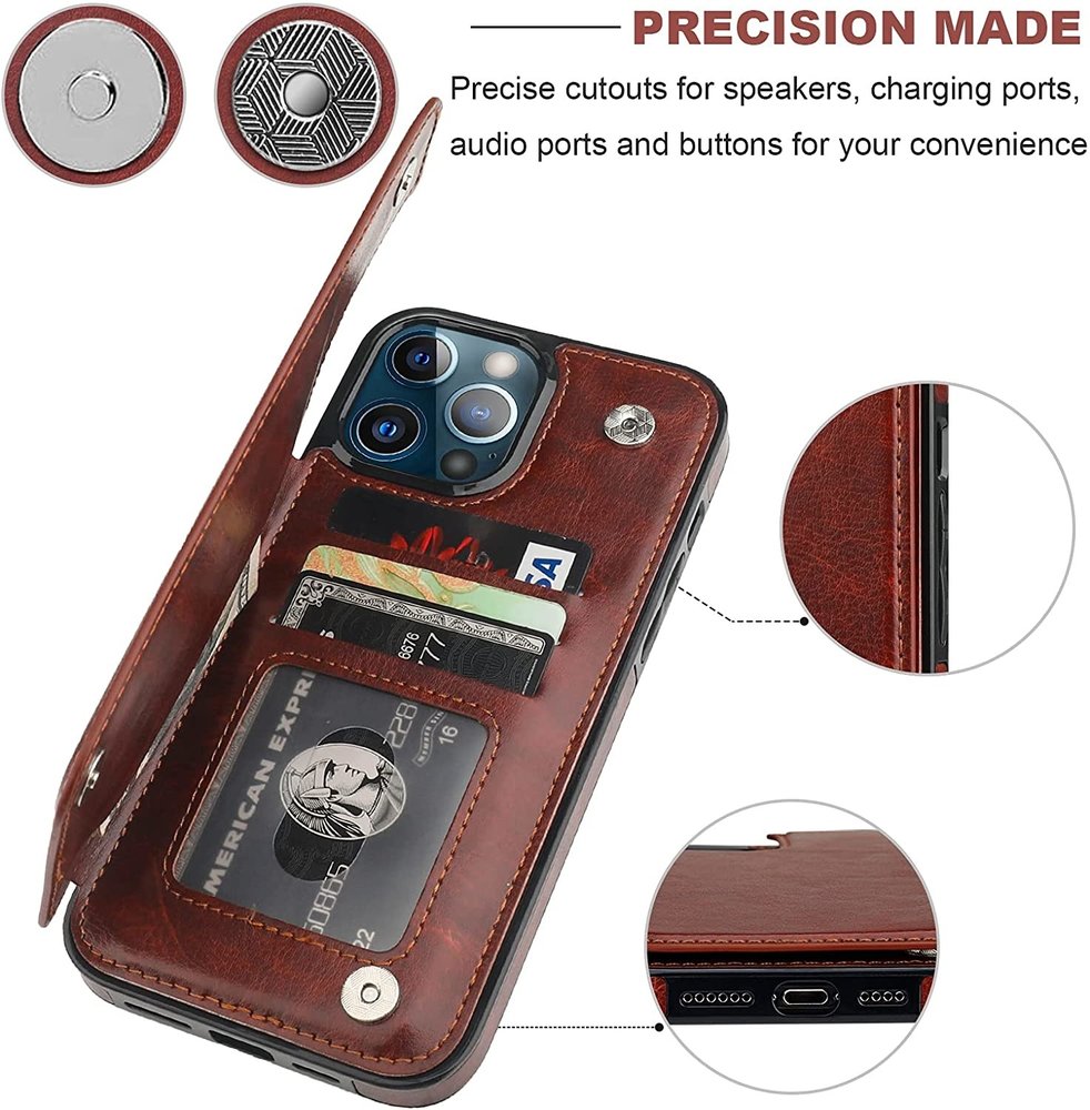 ShieldCase® ShieldCase iPhone 13 Pro Max Wallet Case (Braun) ShieldCase® ShieldCase iPhone 13 Pro Max Wallet Case (Braun)