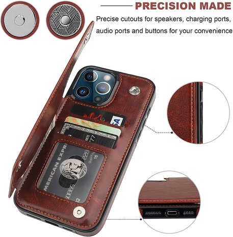 ShieldCase® ShieldCase iPhone 13 Pro Max Wallet Case (Braun) ShieldCase® ShieldCase iPhone 13 Pro Max Wallet Case (Braun)