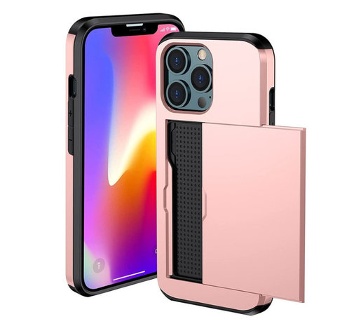 ShieldCase® ShieldCase Kartenetui mit Slide iPhone 13 Pro Max (Rosa)