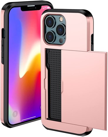 ShieldCase® ShieldCase Kartenetui mit Slide iPhone 13 Pro Max (Rosa)