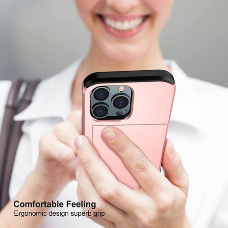 ShieldCase® ShieldCase Kartenetui mit Slide iPhone 13 Pro Max (Rosa)