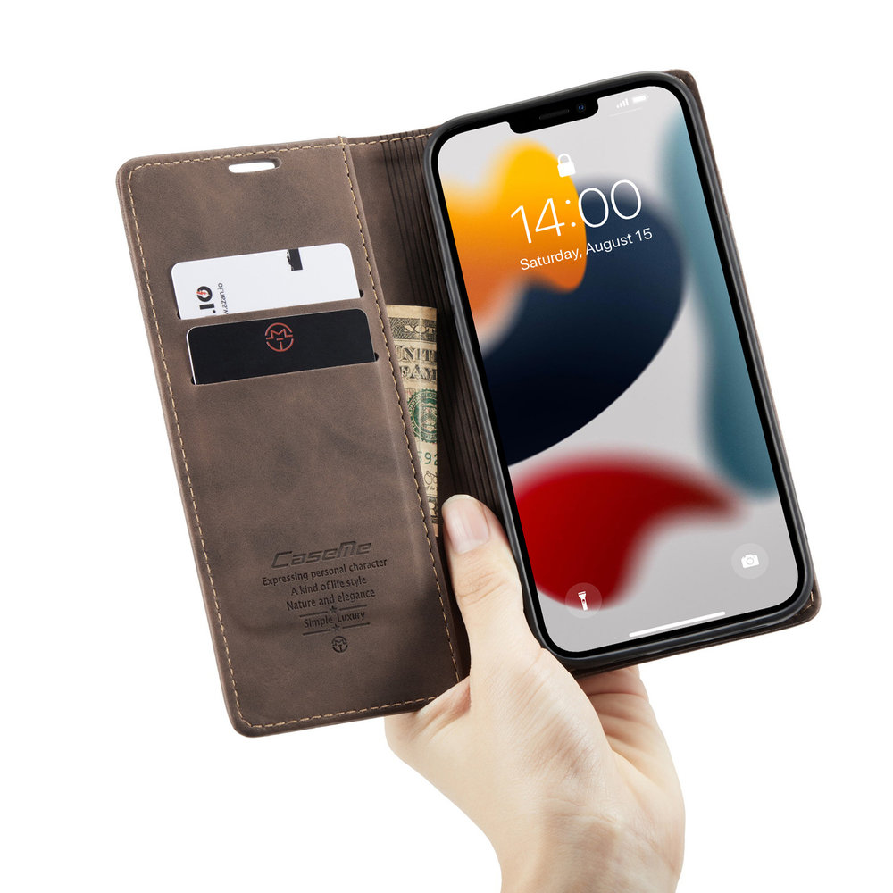 CaseMe CaseMe Luxus Bookcase iPhone 13 (Braun) CaseMe CaseMe Luxus Bookcase iPhone 13 (Braun)