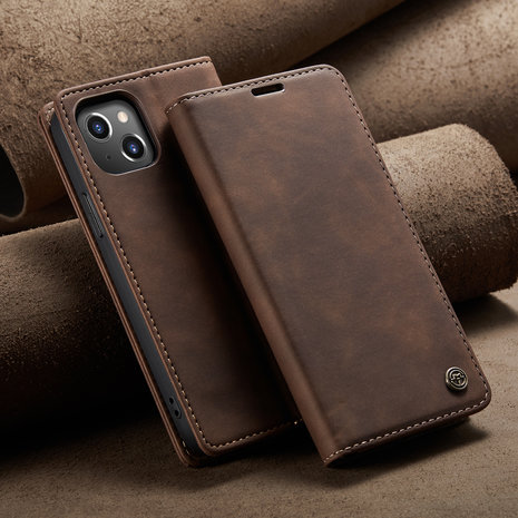 CaseMe CaseMe Luxus Bookcase iPhone 13 (Braun) CaseMe CaseMe Luxus Bookcase iPhone 13 (Braun)