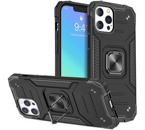 ShieldCase® iPhone 13 Pro Max TPU Hardcase mit Ring (Schwarz)
