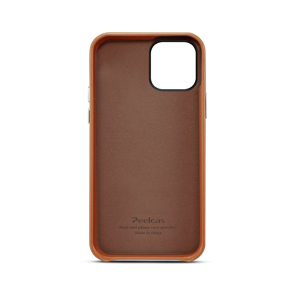 ShieldCase® ShieldCase iPhone 13 Pro Max Lederhülle (Braun)