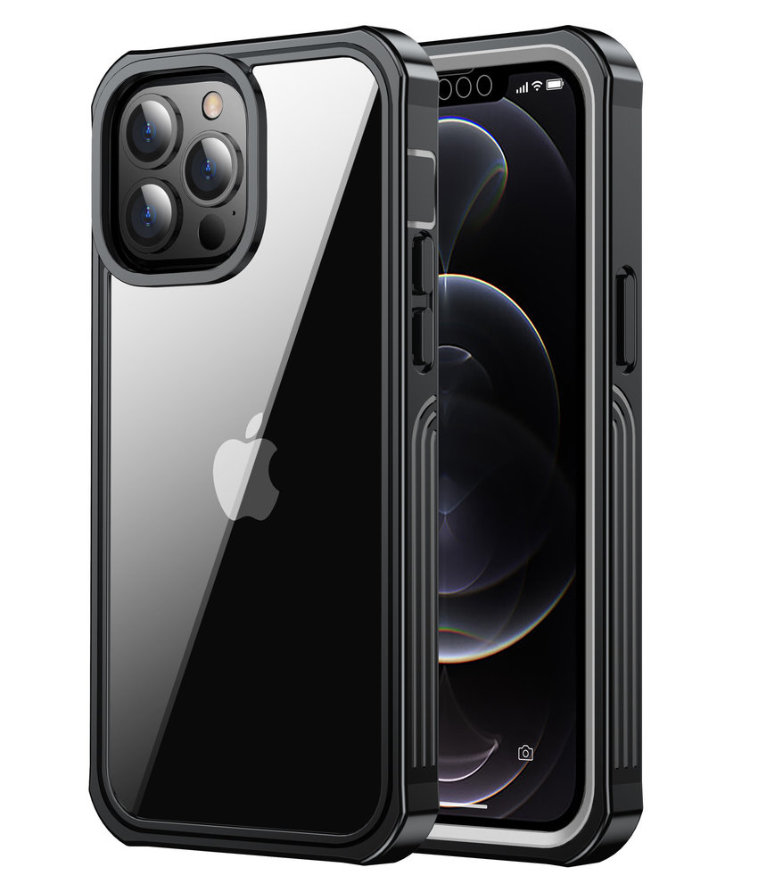 ShieldCase® ShieldCase Dreilagige Hülle iPhone 13 Pro (Transparent-Schwarz) ShieldCase® ShieldCase Dreilagige Hülle iPhone 13 Pro (Transparent-Schwarz)