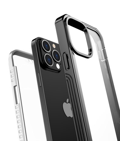 ShieldCase® ShieldCase Dreilagige Hülle iPhone 13 Pro (Transparent-Schwarz) ShieldCase® ShieldCase Dreilagige Hülle iPhone 13 Pro (Transparent-Schwarz)