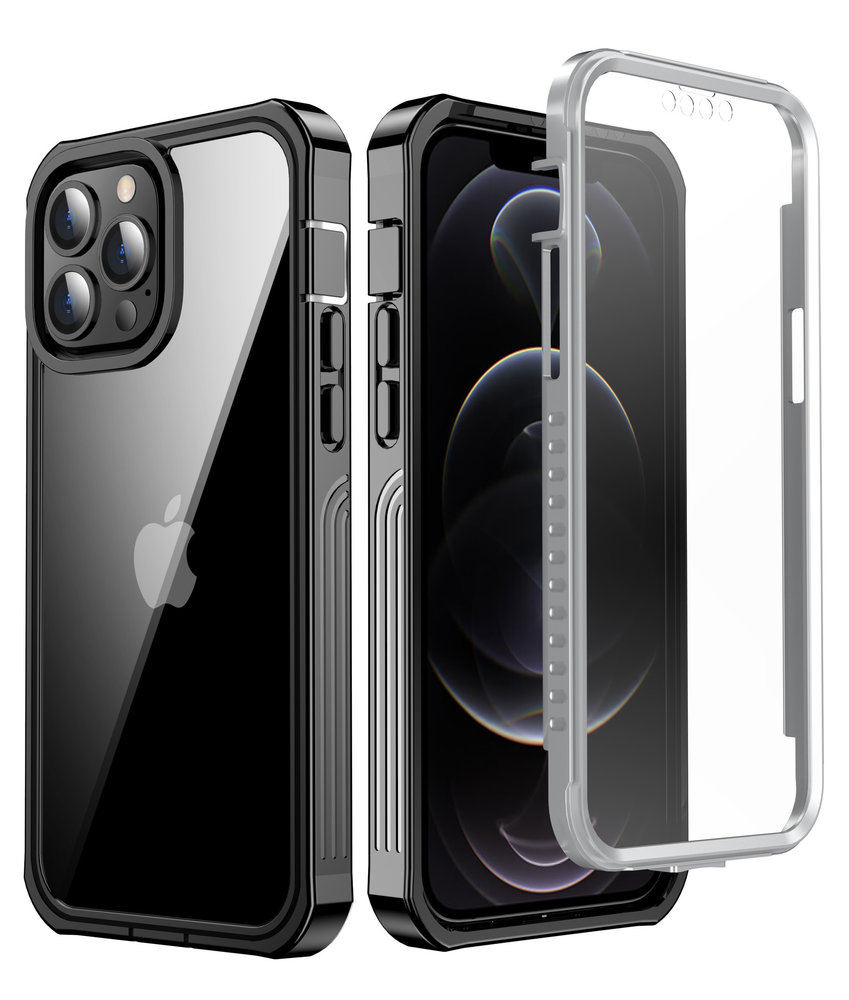 ShieldCase® ShieldCase Dreilagige Hülle iPhone 13 Pro Max (Transparent-Schwarz) ShieldCase® ShieldCase Dreilagige Hülle iPhone 13 Pro Max (Transparent-Schwarz)