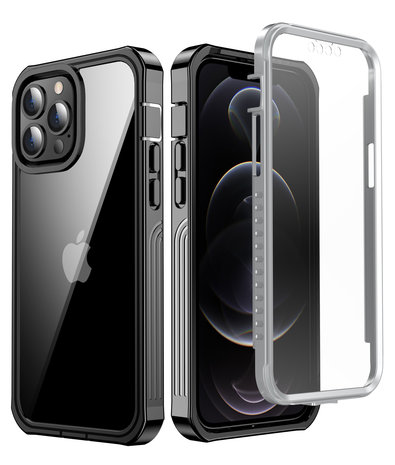 ShieldCase® ShieldCase Dreilagige Hülle iPhone 13 Pro Max (Transparent-Schwarz) ShieldCase® ShieldCase Dreilagige Hülle iPhone 13 Pro Max (Transparent-Schwarz)