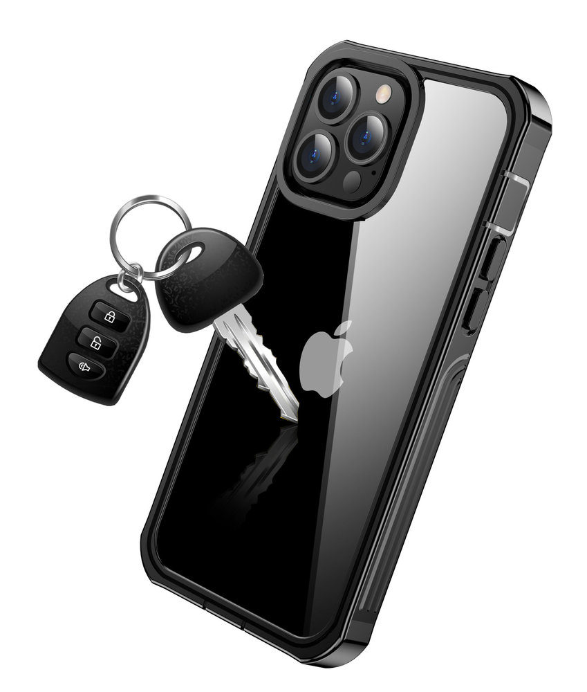 ShieldCase® ShieldCase Dreilagige Hülle iPhone 13 Pro Max (Transparent-Schwarz) ShieldCase® ShieldCase Dreilagige Hülle iPhone 13 Pro Max (Transparent-Schwarz)