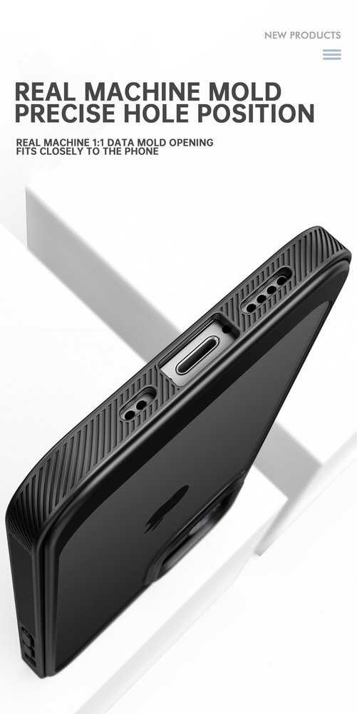 ShieldCase® ShieldCase iPhone 13 Pro Hülle TPU mit Rand (Schwarz/Transparent)