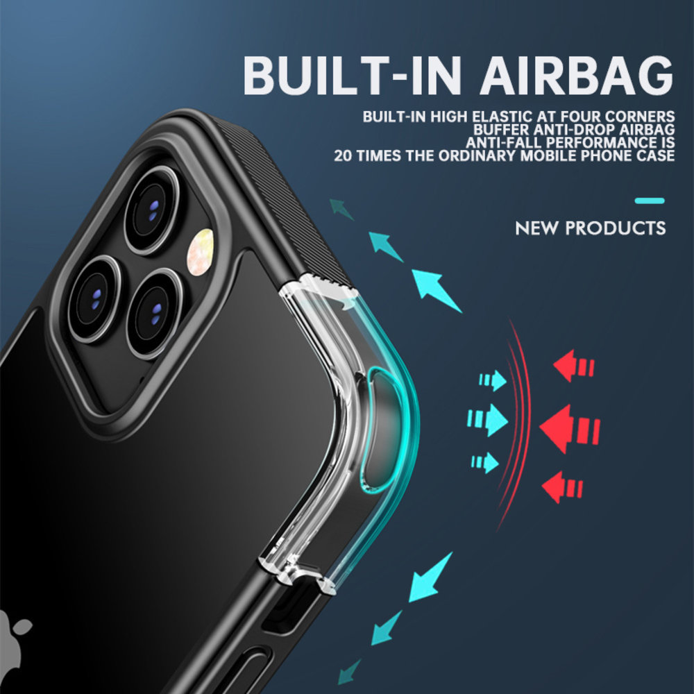 ShieldCase® ShieldCase iPhone 13 Pro Hülle TPU mit Rand (Schwarz/Transparent)