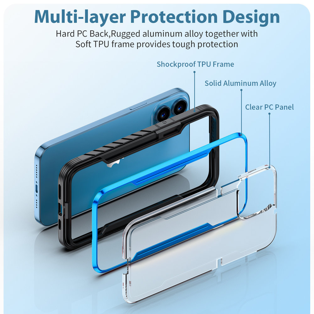 ShieldCase® ShieldCase Metal Shock Case iPhone 13 Pro Max (Blau)
