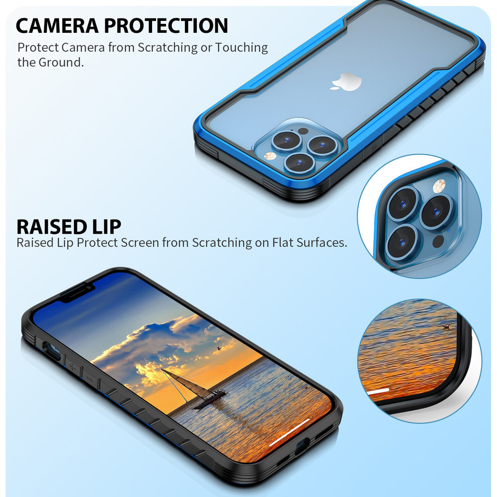 ShieldCase® ShieldCase Metal Shock Case iPhone 13 Pro Max (Blau)