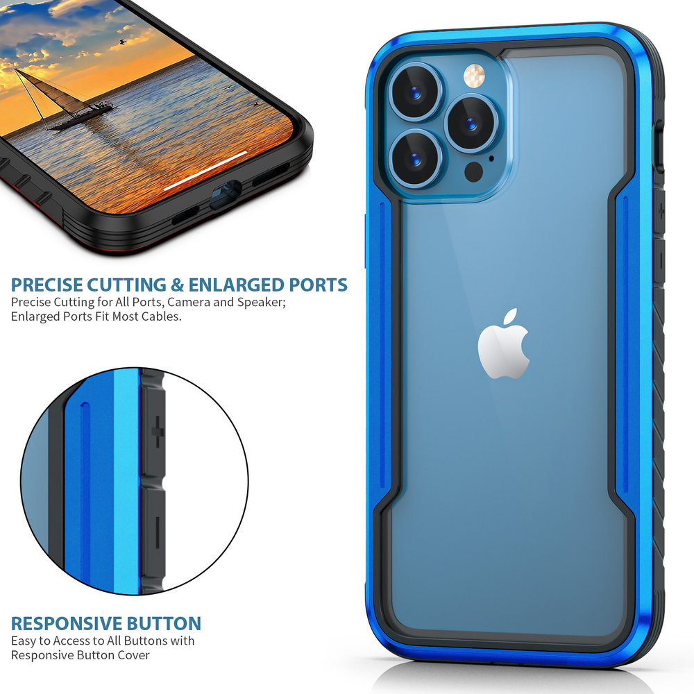 ShieldCase® ShieldCase Metal Shock Case iPhone 13 Pro Max (Blau)