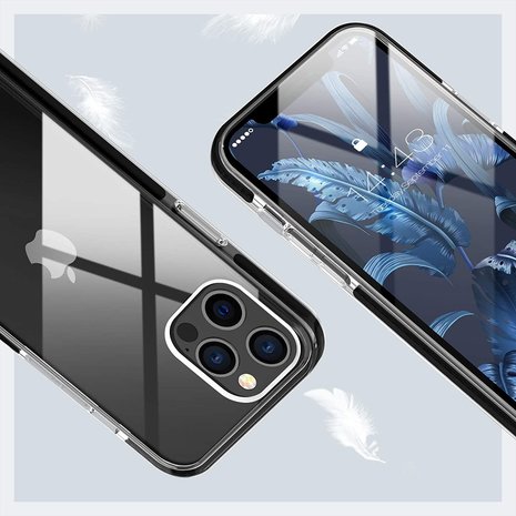 ShieldCase® ShieldCase Bumper Hülle iPhone 12 Pro Max (Transparent-Schwarz) ShieldCase® ShieldCase Bumper Hülle iPhone 12 Pro Max (Transparent-Schwarz)