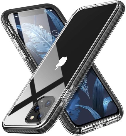 ShieldCase® ShieldCase Bumper Hülle iPhone 11 Pro Max (Transparent-Schwarz)
