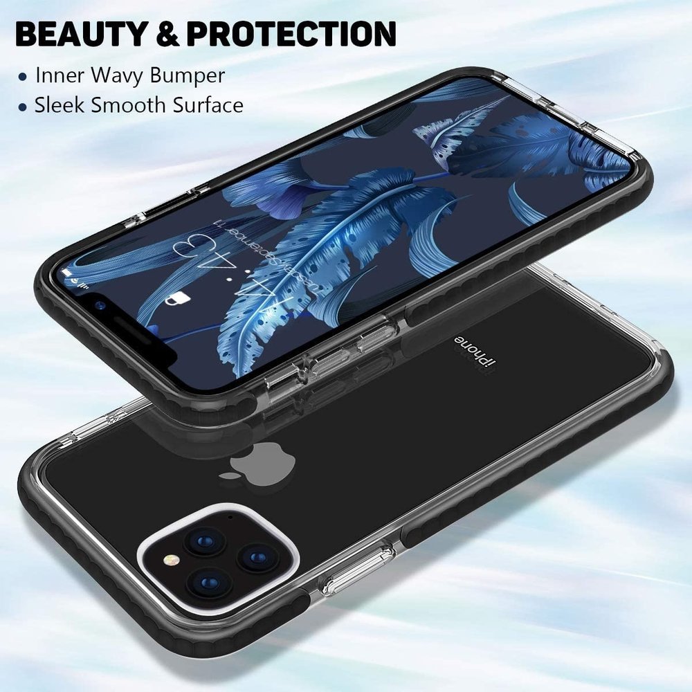 ShieldCase® ShieldCase Bumper Hülle iPhone 11 Pro Max (Transparent-Schwarz)