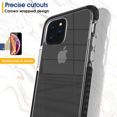 ShieldCase® ShieldCase Bumper Hülle iPhone 11 Pro Max (Transparent-Schwarz)