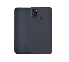 Coverzs Luxus Liquid Silikon Case Samsung Galaxy A21s (Dunkelblau)