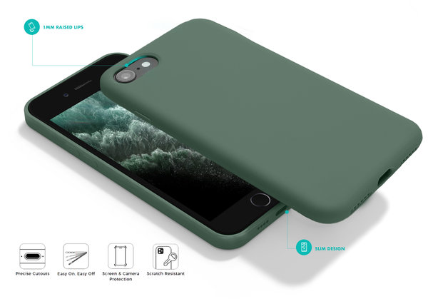 Coverzs Coverzs Luxus Liquid Silikon Case iPhone SE 2020 (Kieferngrün) Coverzs Coverzs Luxus Liquid Silikon Case iPhone SE 2020 (Kieferngrün)