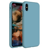 Coverzs Luxus Liquid Silikon Case iPhone X / Xs (Hellblau)