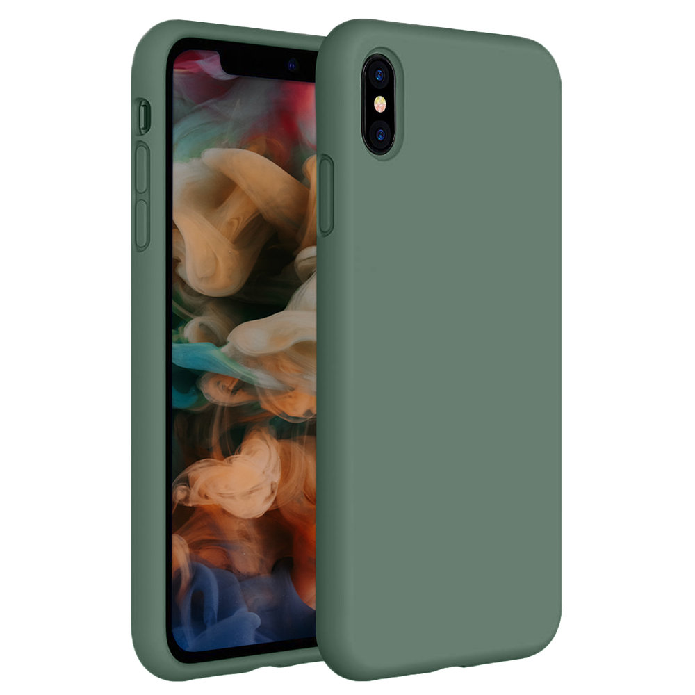 Coverzs Coverzs Luxus Liquid Silikon Case iPhone X / Xs (Kieferngrün) Coverzs Coverzs Luxus Liquid Silikon Case iPhone X / Xs (Kieferngrün)