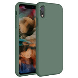 Coverzs Luxus Liquid Silikon Case iPhone Xr (Kieferngrün)