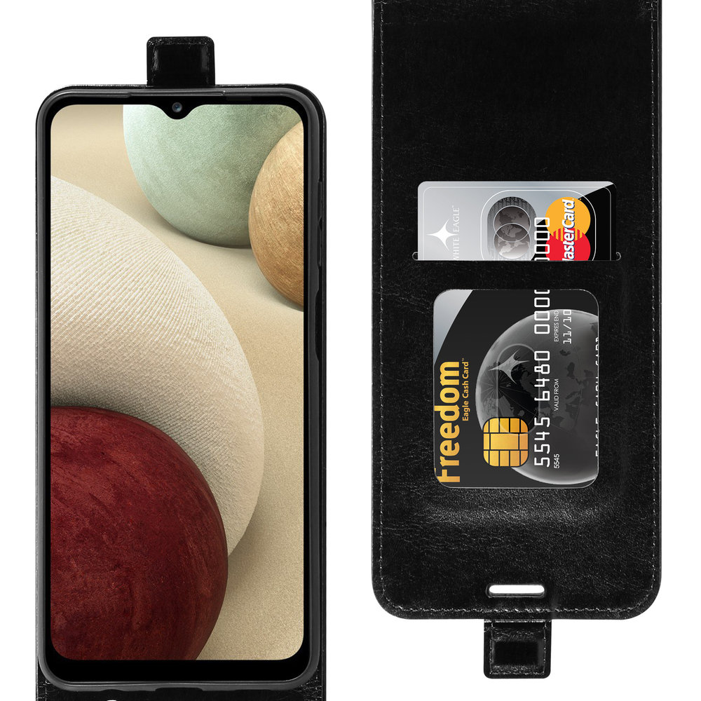 ShieldCase® Shieldcase Samsung Galaxy A12 Flip Case (Schwarzes Leder) ShieldCase® Shieldcase Samsung Galaxy A12 Flip Case (Schwarzes Leder)